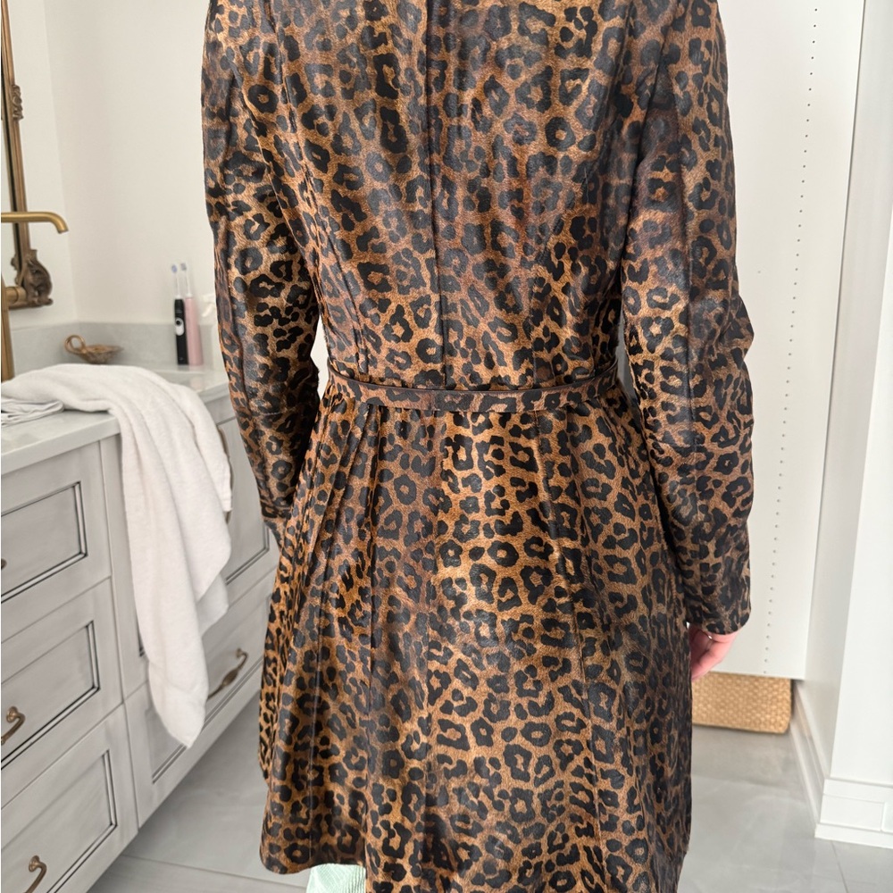 Chaser Brown Leopard Print Trench Coat - Picture 4 of 12
